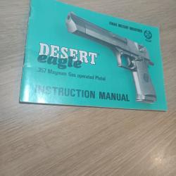 Livret instructions pistolet desert eagle 357 magnum