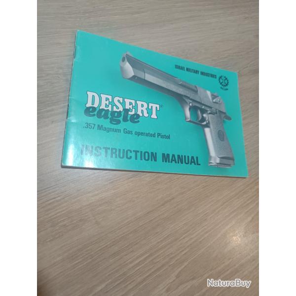 Livret instructions pistolet desert eagle 357 magnum