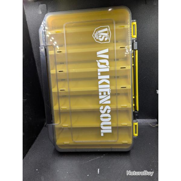Lot412/Bo�te a leurres r�versible, VOLKIEN SOUL ref jaune/19.5 cm x 13 cm X 3.5 cm.FISH AND FISHING