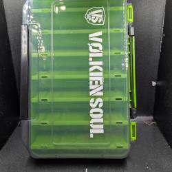 Lot413/Bo&icirc;te a leurres r&eacute;versible, VOLKIEN SOUL ref vert /19.5 cm x 13 cm X 3.5 cm.FISH AND FISHING