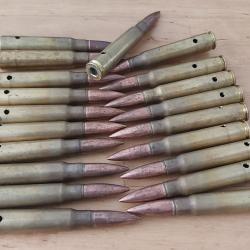 20 Cartouches 8x57 IS neutralis&eacute;es, pour manipulation (sans amorces et perc&eacute;e trou de 2,5mm