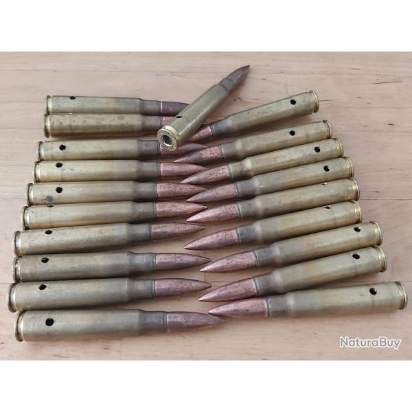 20 Cartouches 8x57 IS neutralis�es, pour manipulation (sans amorces et perc�e trou de 2,5mm