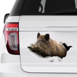 Autocollants Ext&eacute;rieur Sanglier Imperm&eacute;able 10 cm