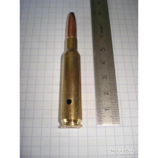 une cartouche de 6,5x54 mannlicher neutralis�e, �tui perc�, amorce percut�e, pour collection