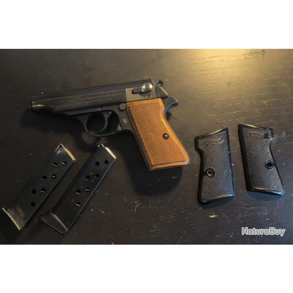 Pistolet Walther PP en super Etat Calibre 32 ACP / 7.65 avec 2 chargeurs