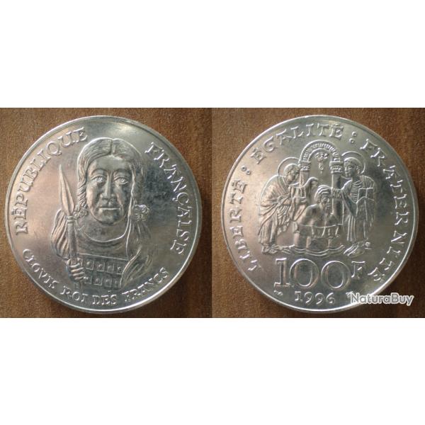France 100 Francs 1996 Piece Argent Clovis Roi des Francs