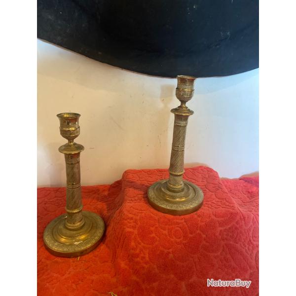Bougeoirs �poque empire. �.   En pair�
