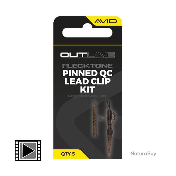 Clip Plomb Avid Carp Outline Flecktone Pinned QC Kit (par 5)