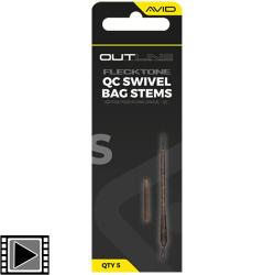 Syst&egrave;me pour Sac PVA Avid Carp Outline Flecktone Bag Stem QC (par 5) Court