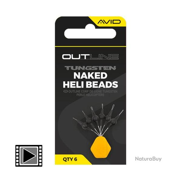 Perle Avid Carp Outline Tungsten Naked Heli Beads (par 6)