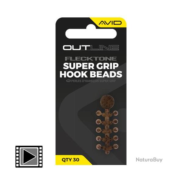 Perle Avid Carp Outline Flecktone Super Grip Hook Beads (par 30)