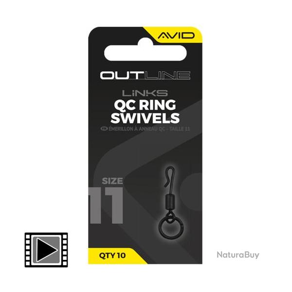 Em�rillon � Anneaux Avid Carp Outline QC Ring T.11 (par 10)