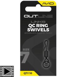 Em&eacute;rillon &agrave; Anneaux Avid Carp Outline QC Ring T.7 (par 10)