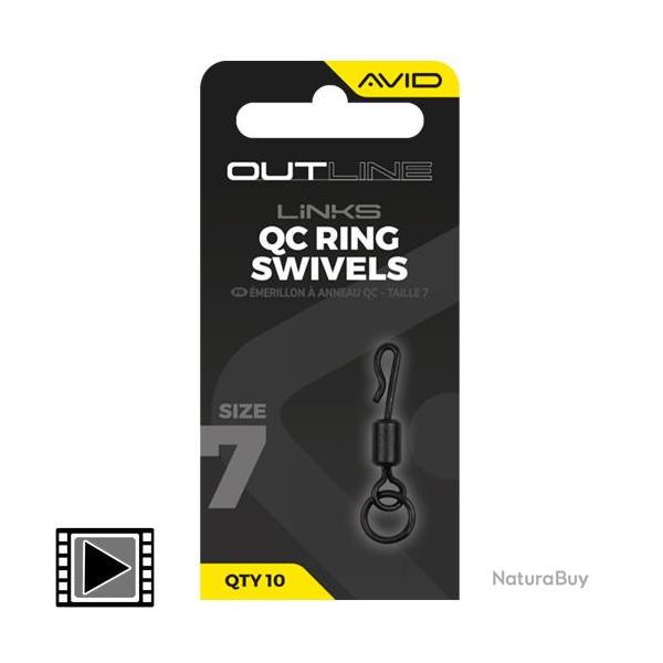 Em�rillon � Anneaux Avid Carp Outline QC Ring T.7 (par 10)