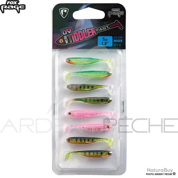 Leurre souple FOX RAGE Micro tiddler fast UV mixed colour pack 5cm