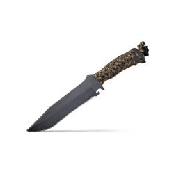 TX BOWIE PARACORDE WOODLAND CAMO LAME EPOXY NOIR - WILDSTEER NEUF U WOODLAND