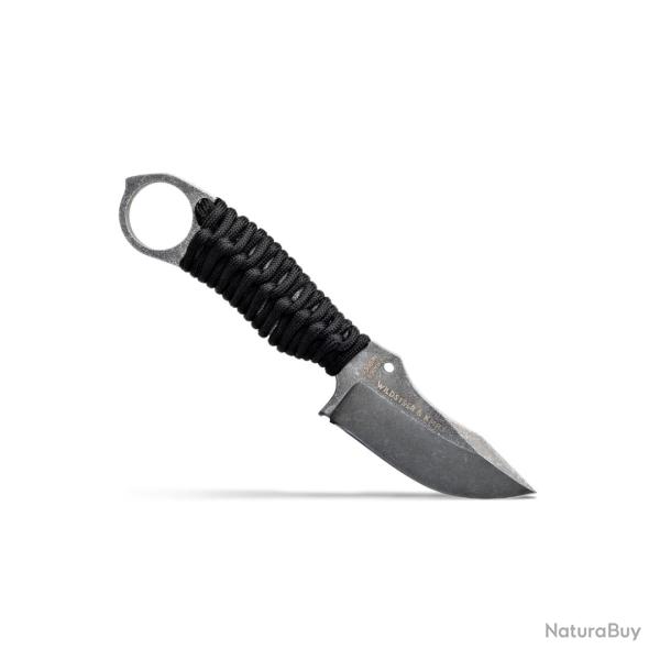 KARLICAN PARACORDE NOIRE LAME STONEWASH - WILDSTEER NEUF U NOIR