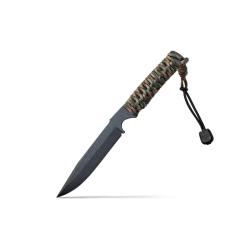 WILD TECH 4 XL PARACORDE WOODLAND CAMO LAME EPOXY NOIRE - WILDSTEER NEUF U WOODLAND