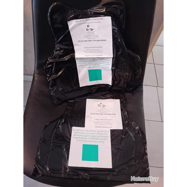 Ench�re lot de 2 plaques balistiques 3a contre les armes de poings et les lames  MEHLER 34X32 cm
