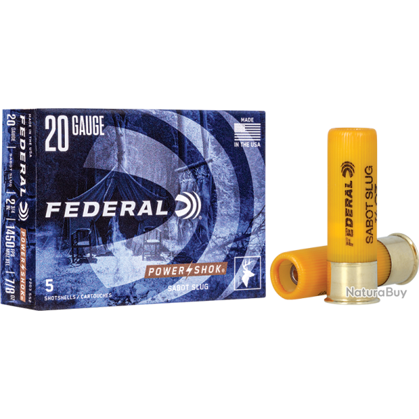 Balles Federal Power-Shok Sabot Slug Calibre 20/70 23G