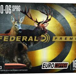 Cartouches Federal Premium Euro Copper Calibre 30-06 Sprg 165 Grains