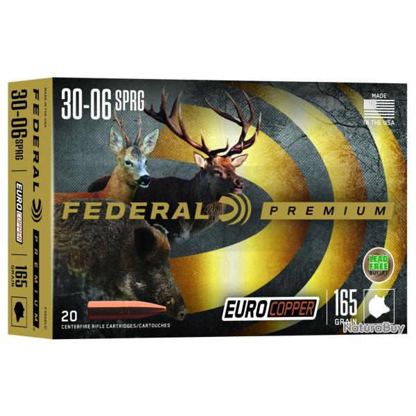 Cartouches Federal Premium Euro Copper Calibre 30-06 Sprg 165 Grains