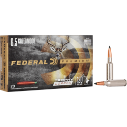 Cartouches Federal Premium Ogive Trophy Copper Calibre 6.5 Cr 120 Grains