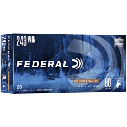 Cartouches Federal Power Shok Calibre 243 Win - 80 grains