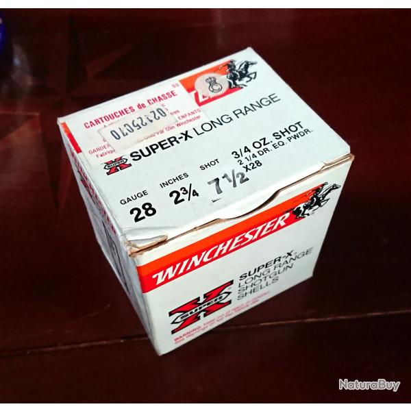 Boite de 25 Cartouches de chasse Winchester calibre 28/70(2-3/4inches) plomb n�7,1/2.