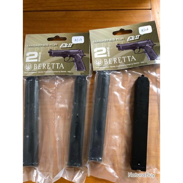 2 lots de 2 chargeurs Beretta Elite II pour armes � air
