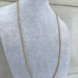 Jolie chaine or 18 carats - 61 cm - collier maille jante ou nid d'abeille