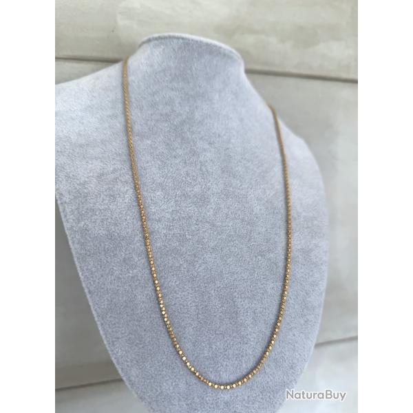 Jolie chaine or 18 carats - 61 cm - collier maille jante ou nid d'abeille