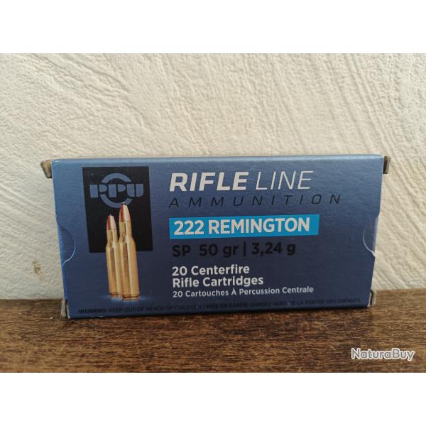 Lot de 10 Boites neuves cartouches PPU(Partizan) 222Rem SP 3.24G 50GR x20