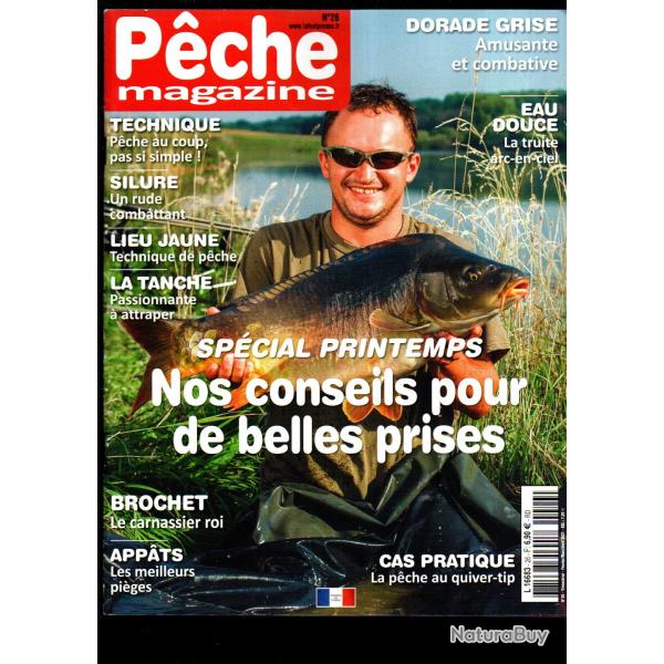 p�che magazine 26 , sp�cial printemps silure, lieu jaune, tanche , dorade grise truite arc en ciel
