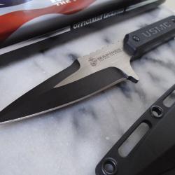 Couteau Karambit USMC Tactical Lame Acier 3Cr13 Manche FRN Black Etui ABS