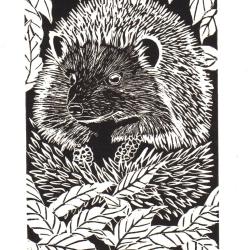 "Ricciu felice", linogravure originale sign&eacute;e Spada