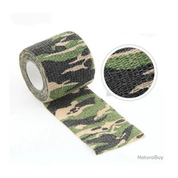 Rouleau adh�sif camouflage treillis vert x6