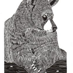 Orsu, linogravure originale sign&eacute;e Spada