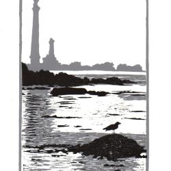 Ile Vierge, linogravure originale sign&eacute;e Spada