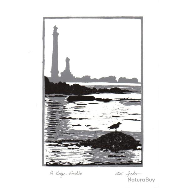 Ile Vierge, linogravure originale sign�e Spada