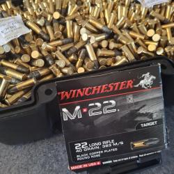 GROS LOT ! 2400 CARTOUCHES WINCHESTER M22 TARGET 40GR CALIBRE 22LR