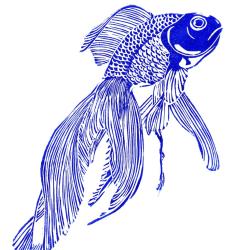 "Poisson combattant" linogravure originale sign&eacute;e Spada