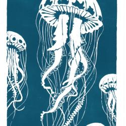 "Pelagia", linogravure originale sign&eacute;e Spada