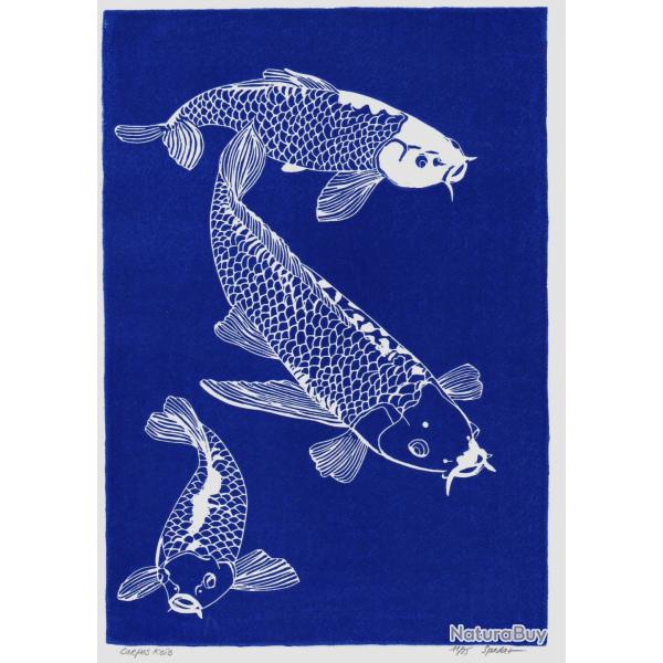 Carpes ko�s, linogravure originale sign�e Spada