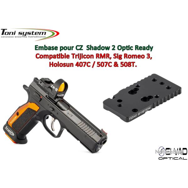 Embase TS pour CZ 75 Shadow 2 Optic Ready Version S -  Compatible Trijicon RMR, Holosun 407C/507C