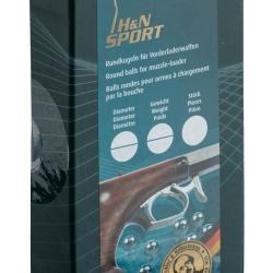 Balles rondes en plombs H&N Cal.36 (.362") 71gr- Boite de 200