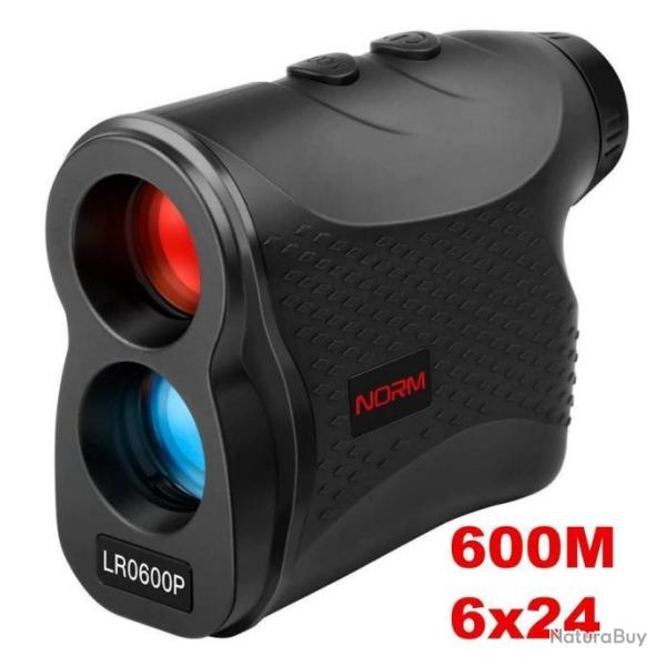 T�l�m�tre Laser Noir 600M 6x24 Chasse Etanche IP54