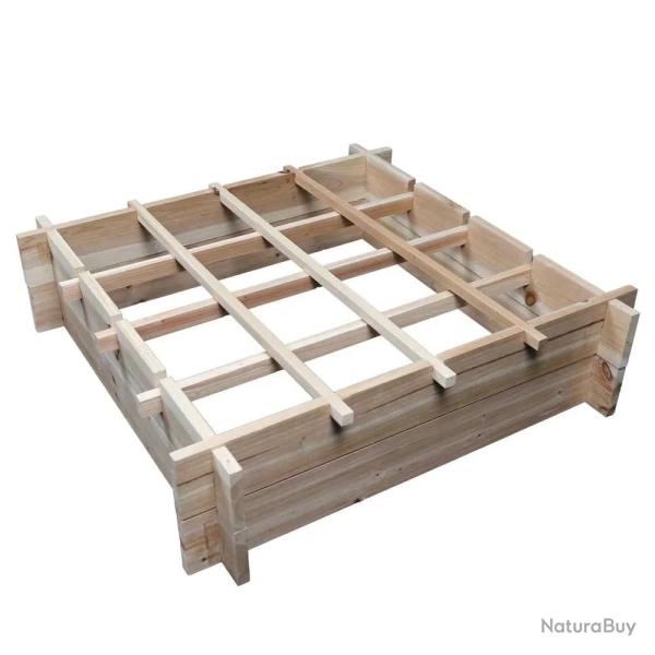 Carr� potager en bois de sapin 90x90x27 cm avec g�otextile - � monter soi-m�me
