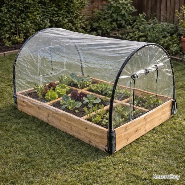 Carr� potager en bois de sapin avec housse PVC 115x80x54cm - Montage facile