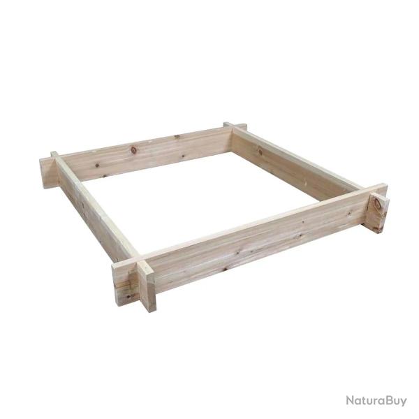 Carr� potager en bois de sapin 80x80x10 cm avec g�otextile - Montage facile